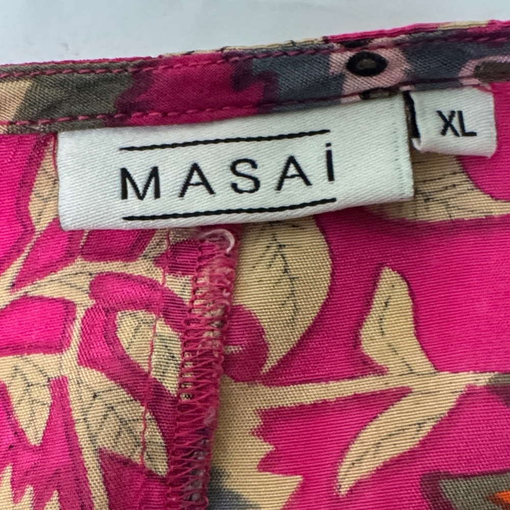 Masai Pink Abstract Floral Tunic Top Size XL - Picture 11 of 14